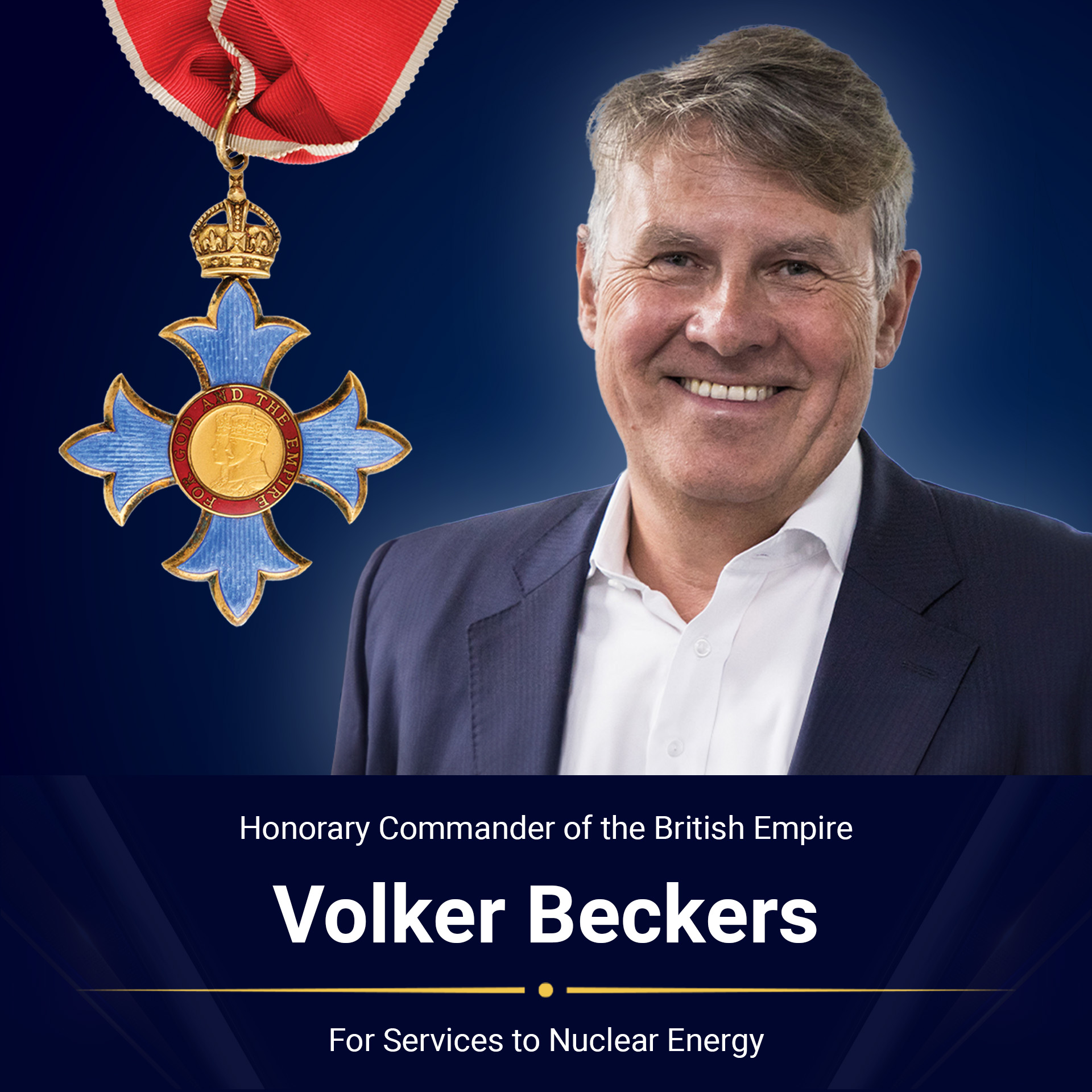 Project Better Energy’s Chairman Volker Beckers, Has Been Awarded An Honorary CBE